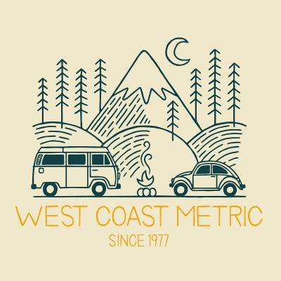 West Coast Metric - STICKER, "VW CAMPOUT" WEST COAST METRIC 4"