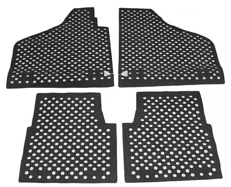 West Coast Metric - FLOOR MATS, FRONT AND REAR, BLACK RUBBER WITH HOLES LIKE ORIGINAL, THING 1973-74