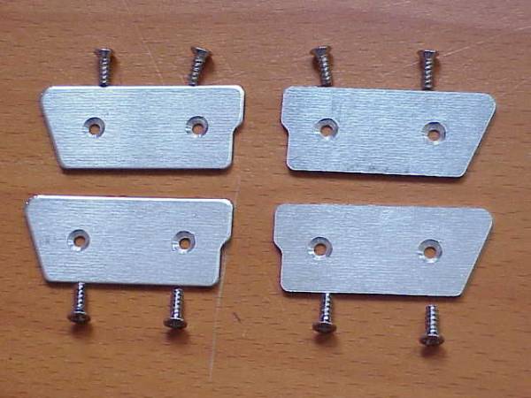 West Coast Metric - BASE FRAME BUTT PLATES FOR CONVERTIBLE TOP, BUG CONV. 1972-79 (Set of 4 with Screws) *MADE BY WCM*