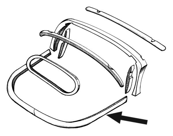 West Coast Metric - TACKSTRIP, REAR AT BODY BASE, WOOD 2 PIECES, BUG CONV. 1950-67 1/2 (1967 up to #VIN #157250032)