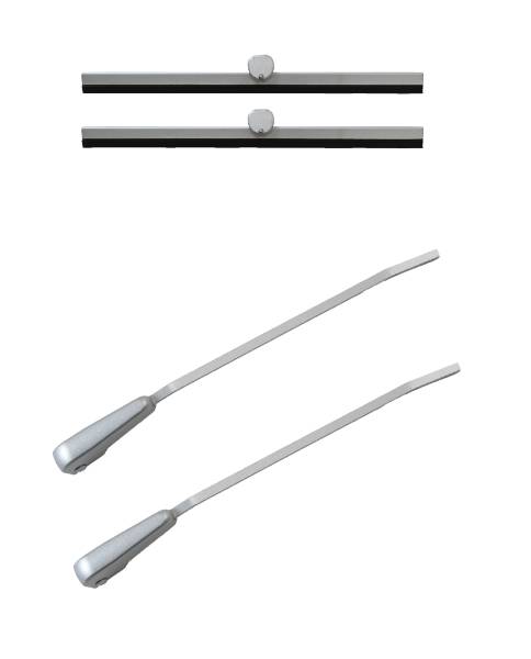 West Coast Metric - WIPER BLADES WITH ARMS, SILVER, LEFT & RIGHT, BUG 1949-57