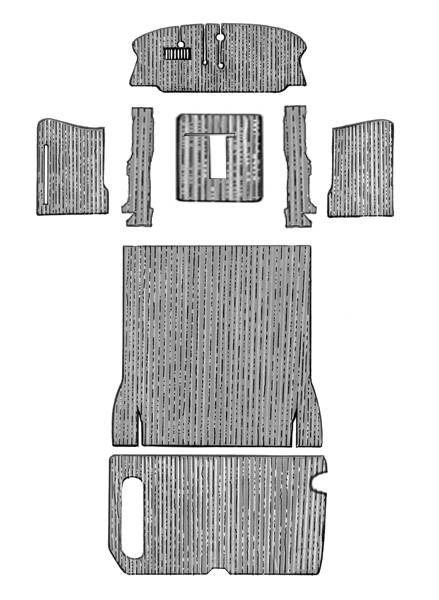 West Coast Metric - CARPET KIT, COMPLETE FRONT TO BACK, BENCH SEATS, BLACK, BUS 1968-72