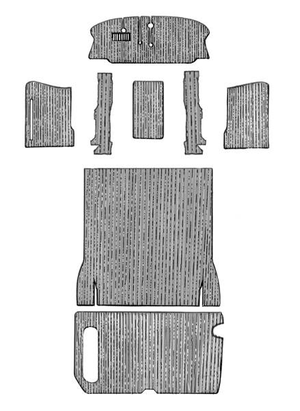 West Coast Metric - CARPET KIT, COMPLETE FRONT TO BACK, FOR BUCKET SEATS, CHARCOAL, BUS 1968-72