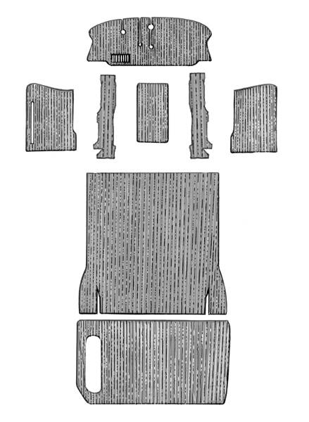 West Coast Metric - CARPET KIT, COMPLETE FRONT TO BACK, FOR BUCKET SEATS, CHARCOAL, BUS 1973-79