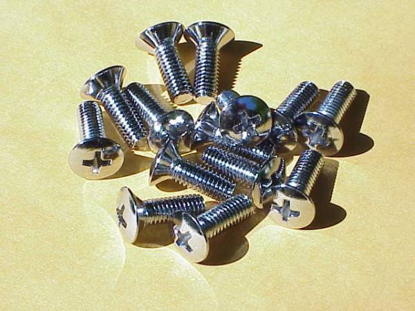 West Coast Metric - SCREWS, CHROME FINISHING SCREWS FOR TOP AND HEADLINER, SET OF 10, BUG CONV. 1950-79