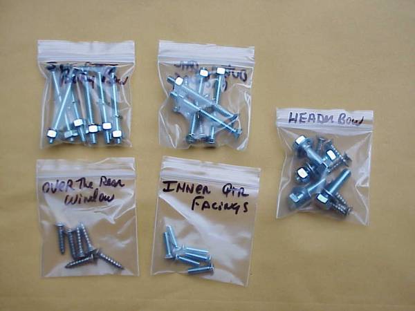 West Coast Metric - SCREWS, BOW MOUNTING HARDWARE FOR WOOD OR SYNTHETIC, BUG CONV. 1967-70 (1967 from VIN #157250033 thru 1970 VIN # 1502483109)