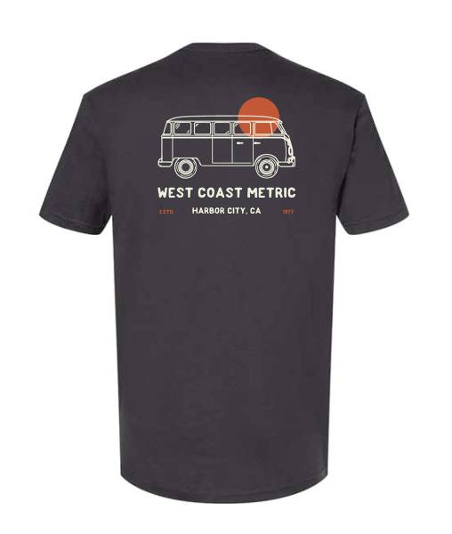 West Coast Metric - T-SHIRT, WEST COAST METRIC BUS, VINTAGE BLACK - EXTRA LARGE