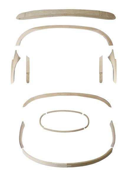 West Coast Metric - CONVERTIBLE TOP WOOD BOW KIT, BUG CONV. 1957-60 (See description for contents)