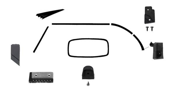 West Coast Metric - CONVERTIBLE TOP DELUXE RUBBER KIT, BUG CONVERTIBLE 1972 (With American Style Window seal, see description for complete contents)