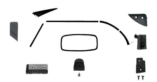 West Coast Metric - CONVERTIBLE TOP DELUXE RUBBER  KIT, BUG CONVERTIBLE 1973-75 (With American Style Window seal, 1975 Up to VIN 1552012217, see description for complete contents)