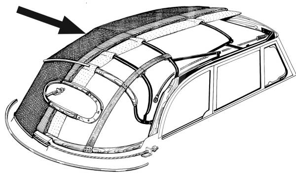 West Coast Metric - TOP COVER, DARK BLUE STAYFAST CANVAS, BUG CONVERTIBLE 1967 1/2-72 (1967 from VIN 157250032 Call or Email to Order)
