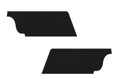 REAR KICK PANELS, BLACK VINYL BUG CONV. 1956-1959