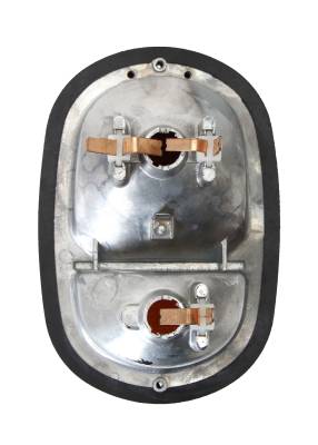 West Coast Metric - TAIL LIGHT, COMPLETE DUAL BULB  HOUSING, RED / AMBER LENS WITH CHROME RING & SEAL, BUS 1962-71 - Image 2