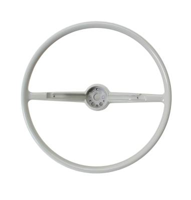 STEERING WHEEL, RECAST ORIGINAL VW, SILVER BEIGE, BUG / GHIA / TYPE 3 1960-61 (Limited Quantities)