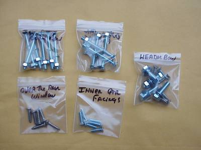 SCREWS, BOW MOUNTING HARDWARE FOR WOOD OR SYNTHETIC, BUG CONV. 1950-57