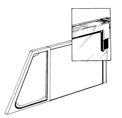 West Coast Metric - SEAL, DOOR GLASS TO FRAME WITH MOLDED CORNER, BUG CONV. 1950-79 *MADE IN USA BY WCM* - Image 3